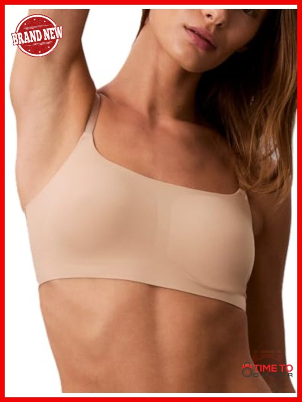 Seamless Wireless Bralette Bra with Adjustable Straps, Nylon Blend